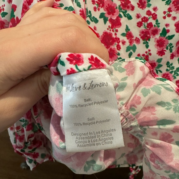 For Love And Lemons “Petal” Floral Blouse with Ruffled Sleeves - Picture 6 of 7